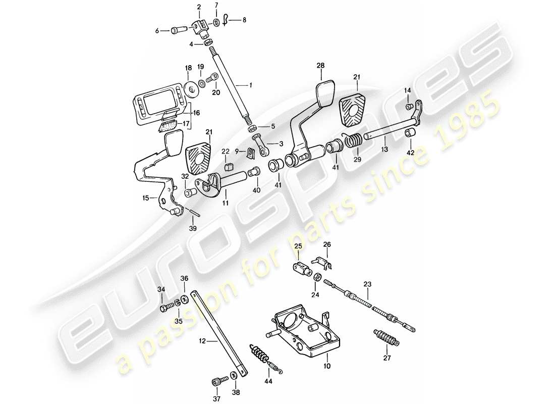 porsche 1987 (911) pedale - d >> - mj 1988 ersatzteildiagramm