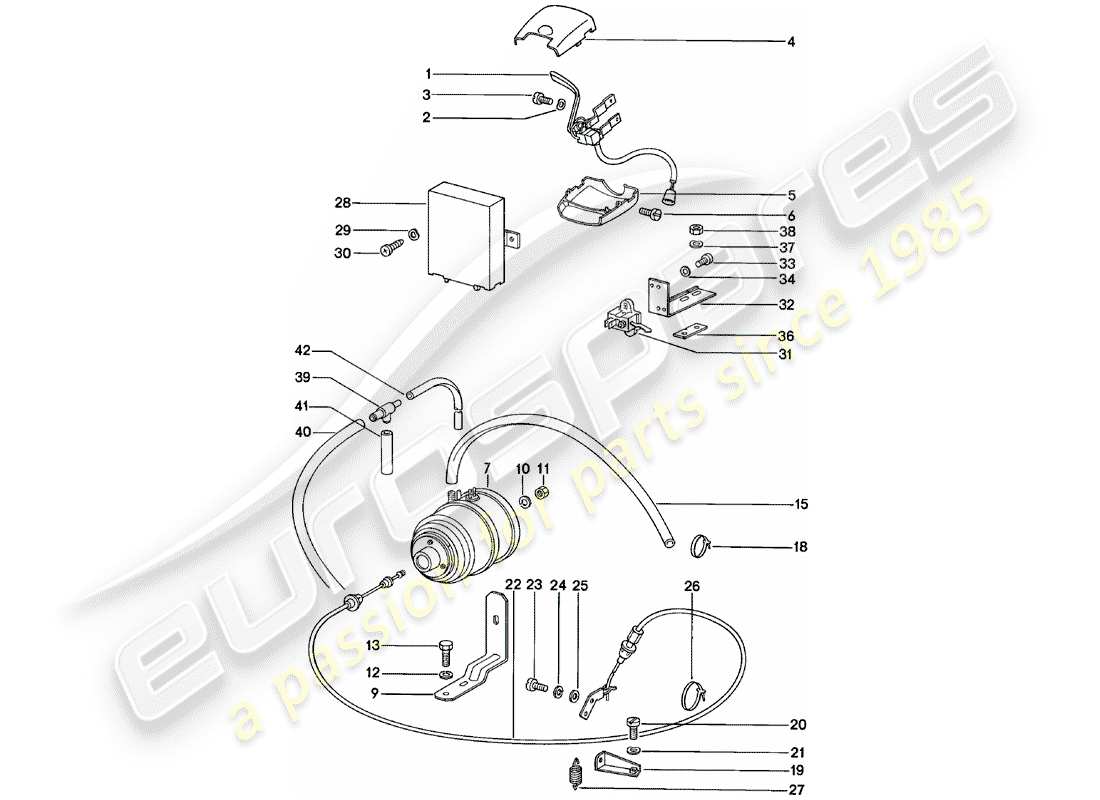 porsche 1980 (911) teilediagramm für das tempomatsystem