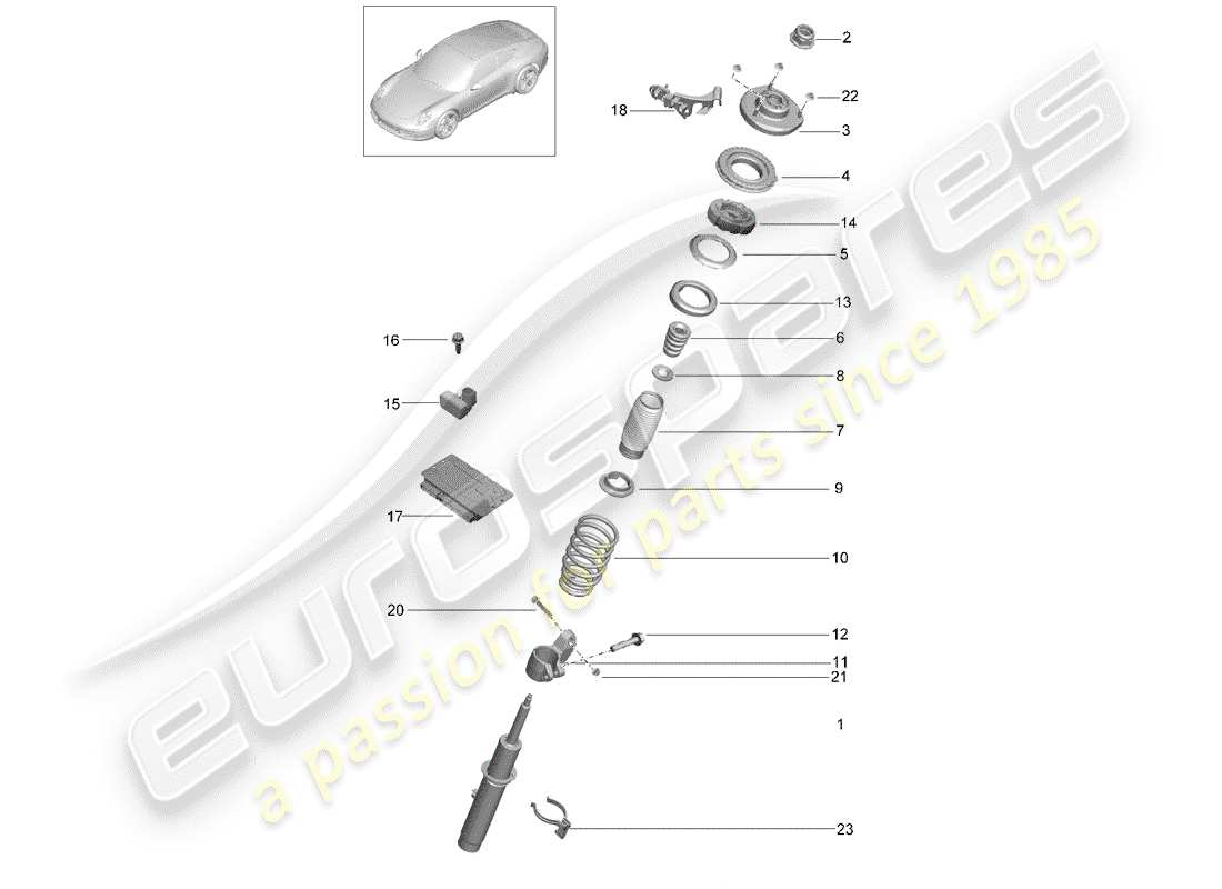 porsche 2016 (991-1) vibrationsdämpfer ersatzteildiagramm