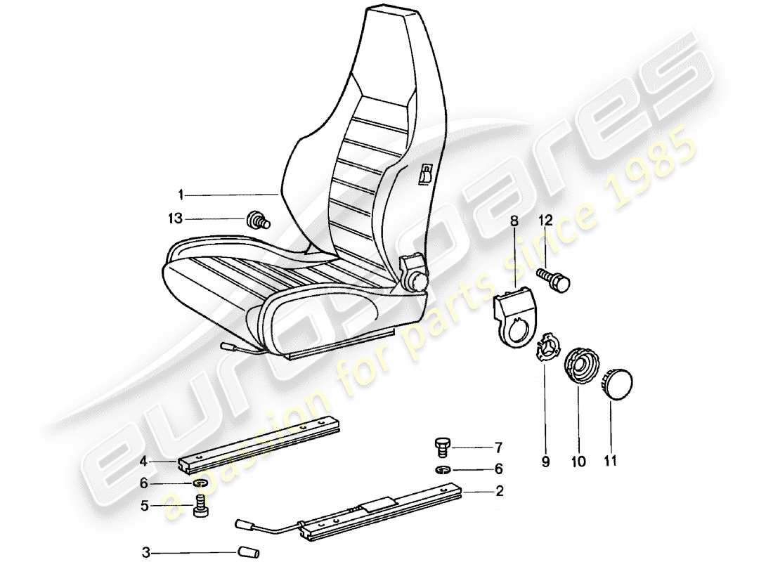 porsche 1983 (911) sportsitz - komplett - d - mj 1981>> ersatzteildiagramm