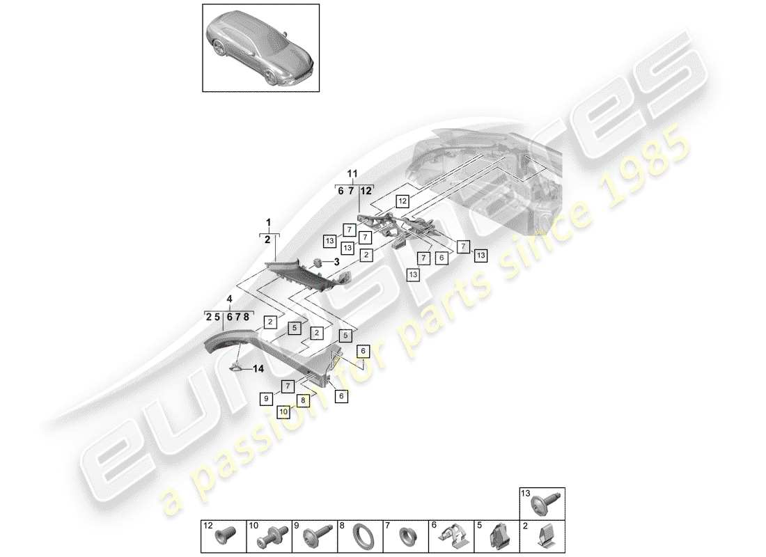 porsche 2017 (panamera 971-1) trims-teilediagramm