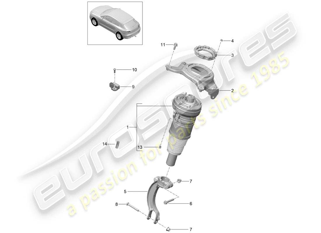 porsche 2017 (macan) luftfeder-ersatzteildiagramm