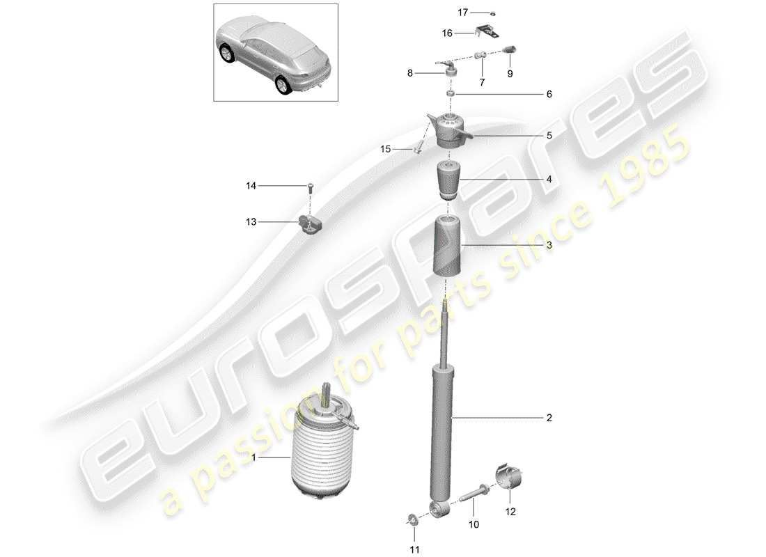 porsche 2016 (macan) luftfeder-ersatzteildiagramm
