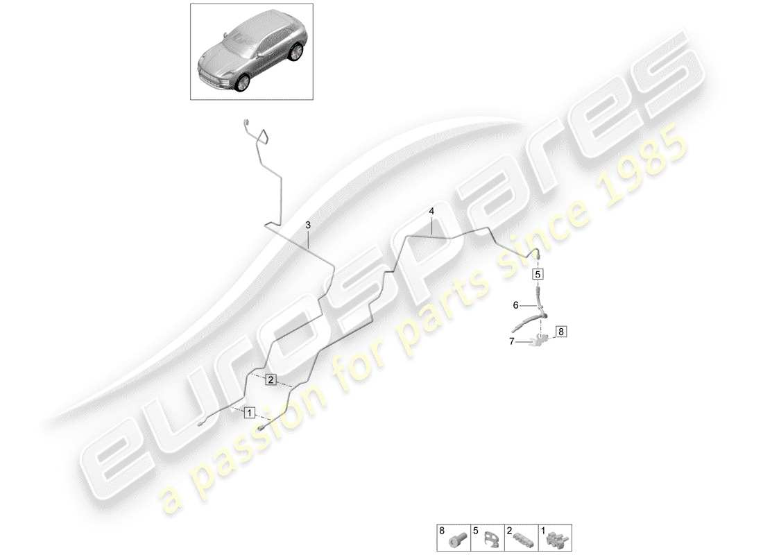porsche 2019 (macan) bremsleitung ersatzteildiagramm
