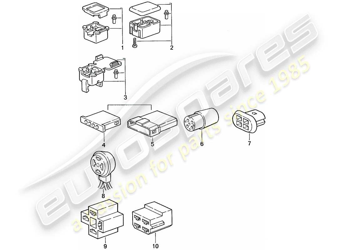 porsche 1989 (944) anschlussgehäuse - 4-pole teilediagramm