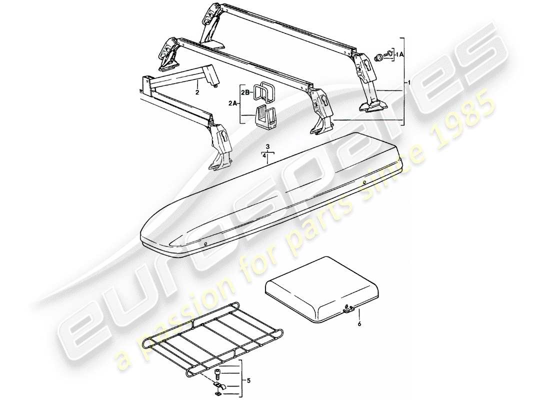 porsche 1983 (911) dachtransportsystem - - 1 - ersatzteildiagramm