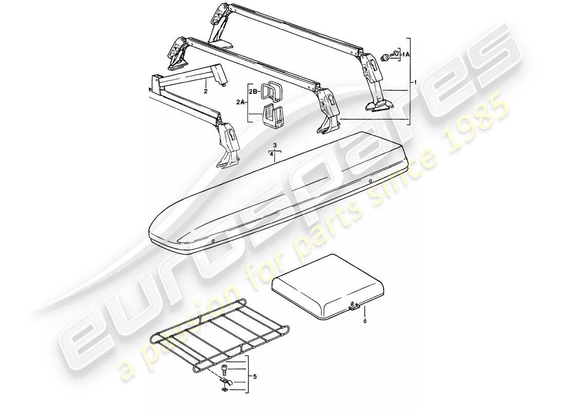 porsche 1985 (911) dachtransportsystem ersatzteildiagramm