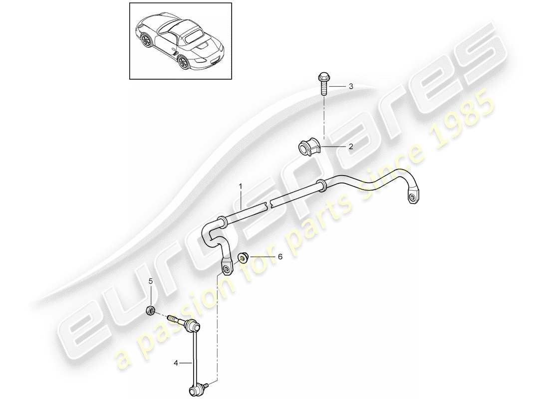 porsche 2011 (987 boxster) stabilisator - ersatzteildiagramm