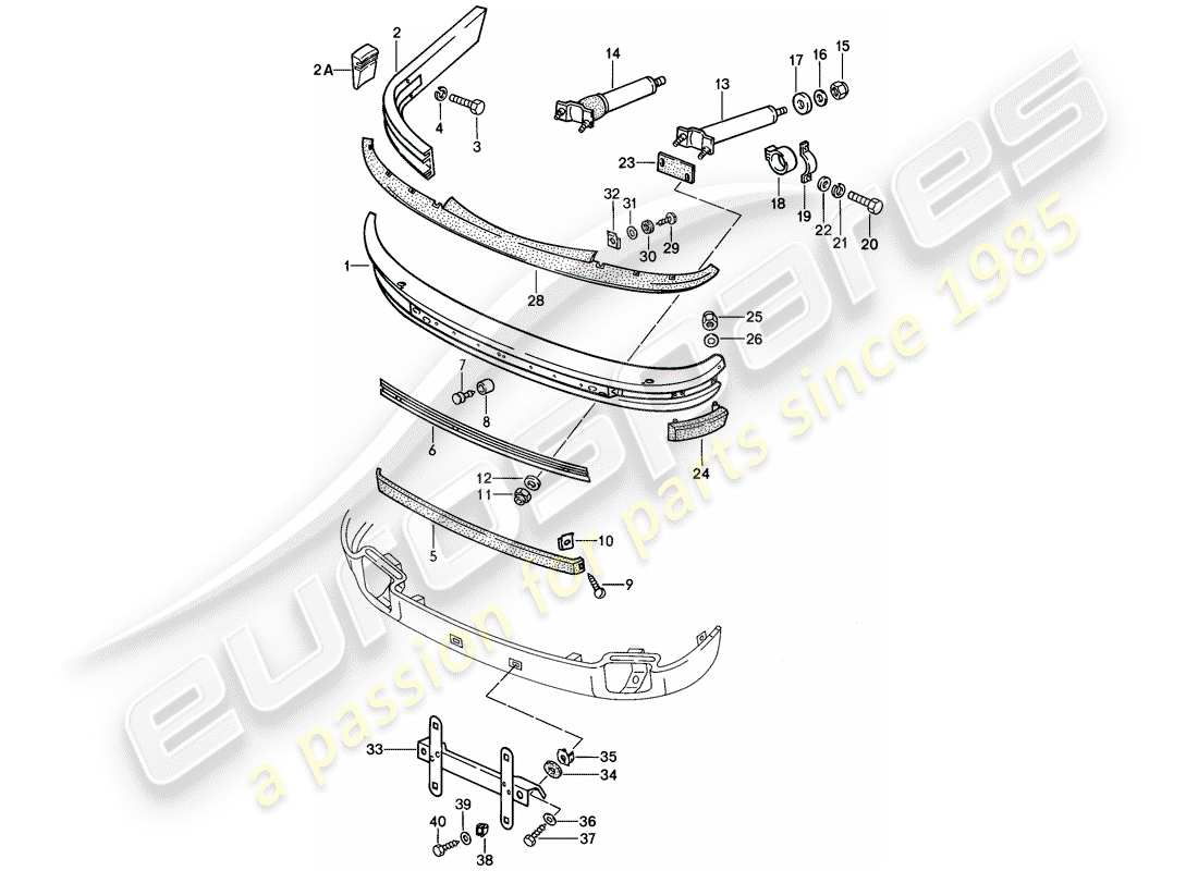 porsche 1986 (911) stossstange teilediagramm