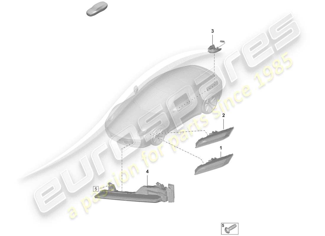 porsche 2019 (992-1) blinker-repeater ersatzteildiagramm
