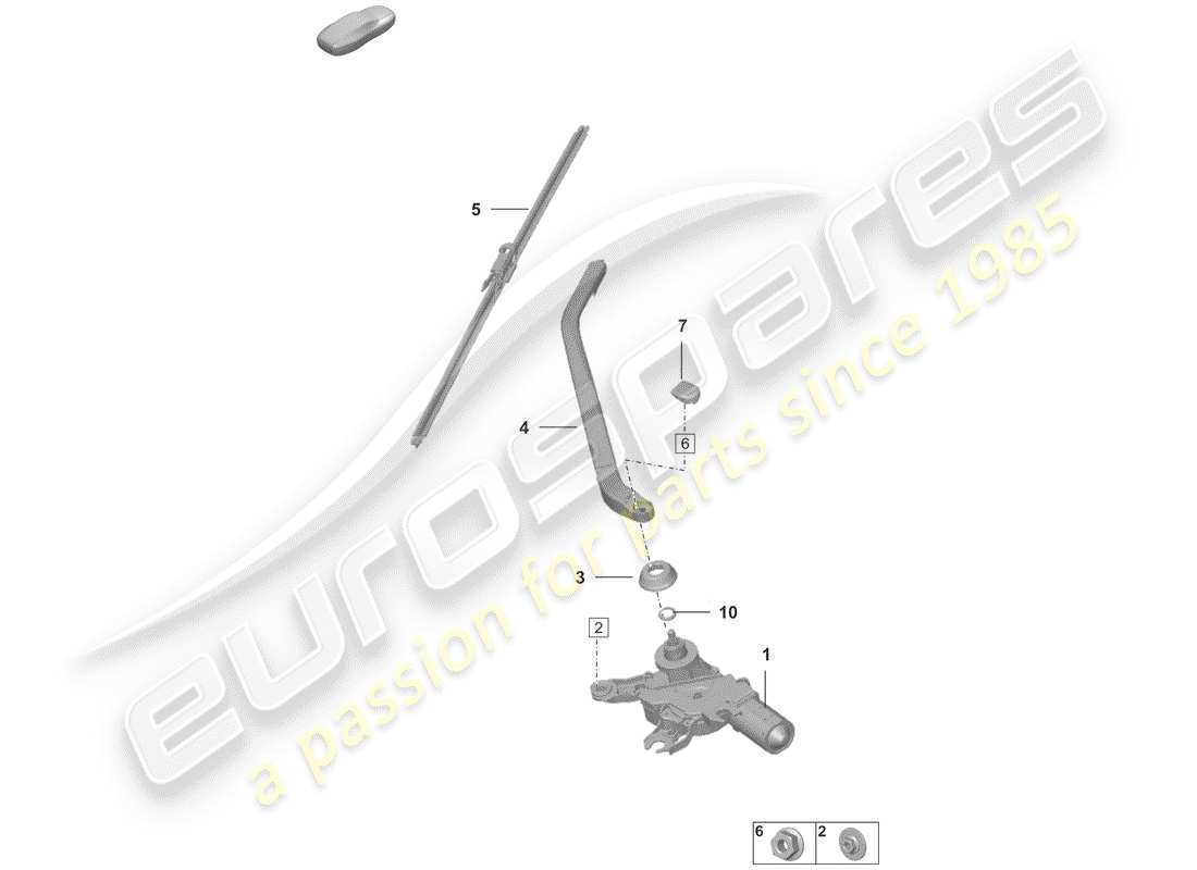 porsche 2019 (992-1) heckscheibenwischer teilediagramm