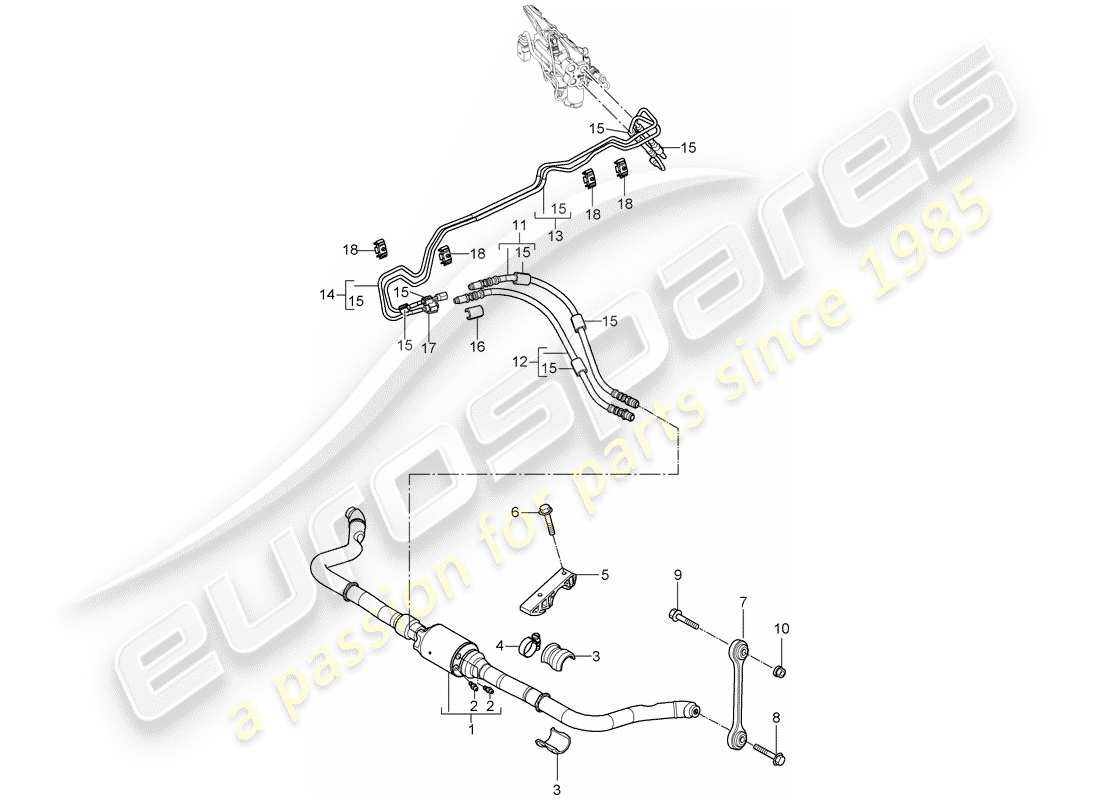 porsche 2007 (cayenne e1 9pa) stabilisator teilediagramm