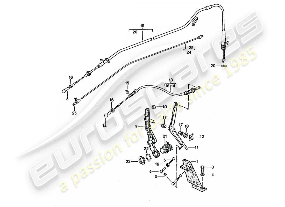 porsche 1995 (928) teilediagramm der drosselklappensteuerung