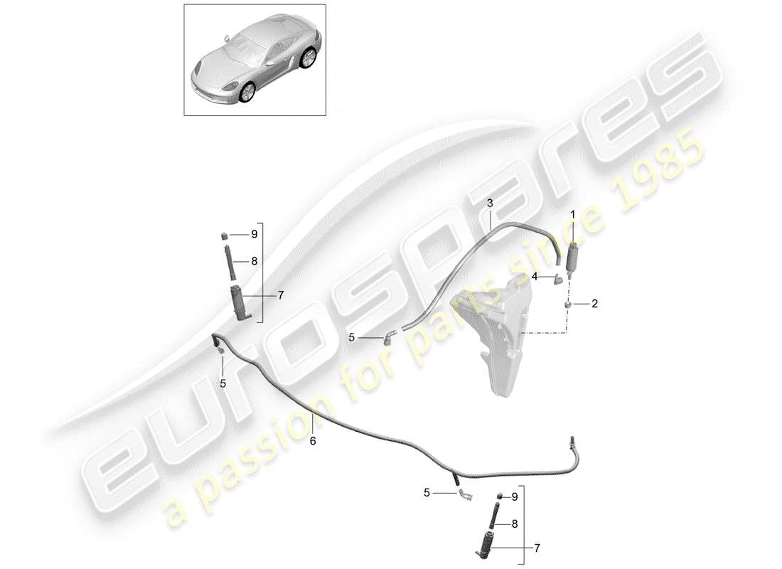 porsche 2018 (718 cayman) scheibe teilediagramm
