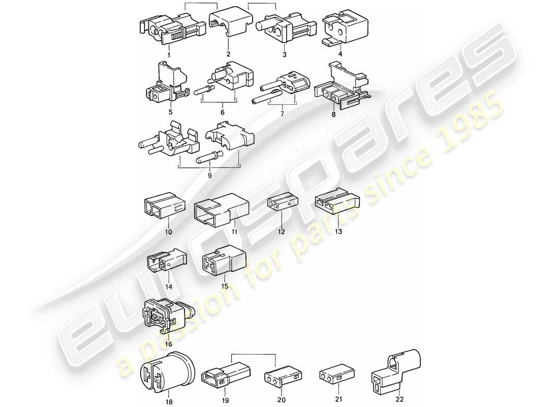porsche 1987 (911) steckverbindergehäuse ersatzteildiagramm
