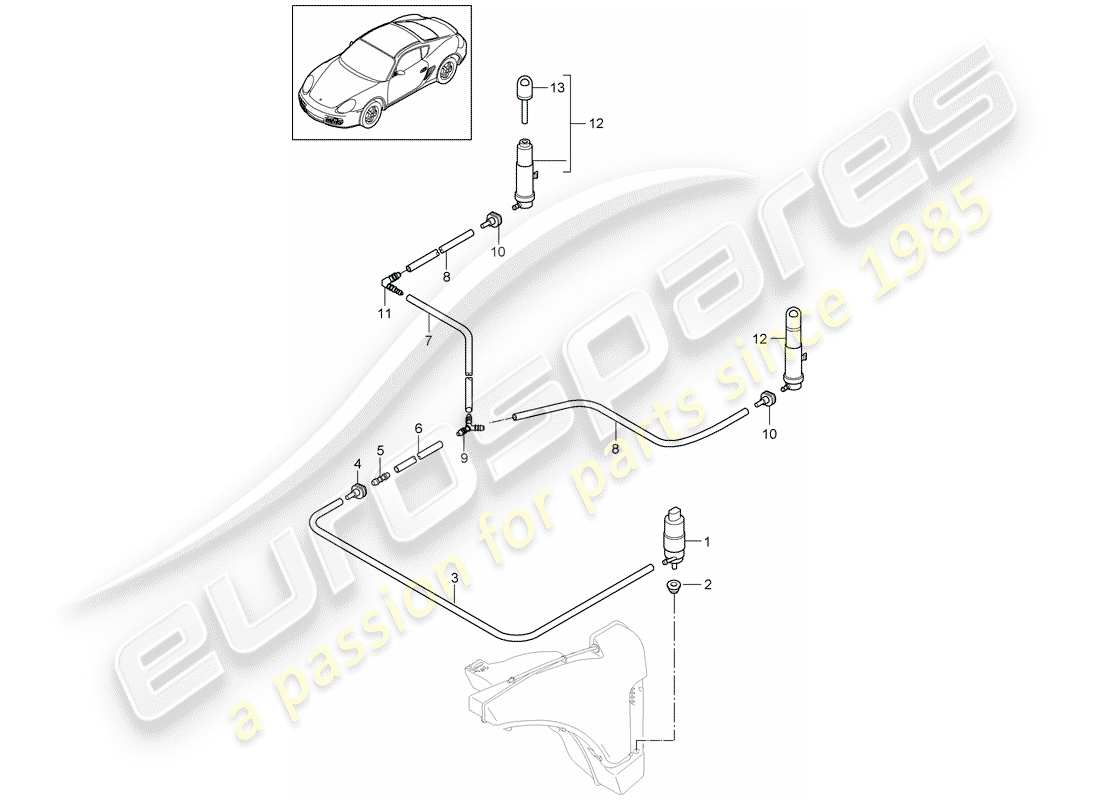 porsche 2010 (987 cayman) scheibe teilediagramm