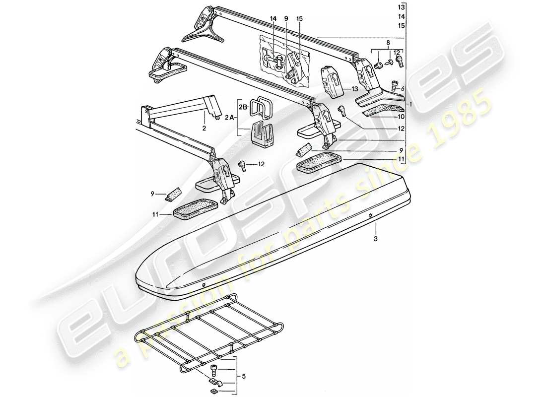 porsche 1984 (944) dachtransportsystem ersatzteildiagramm