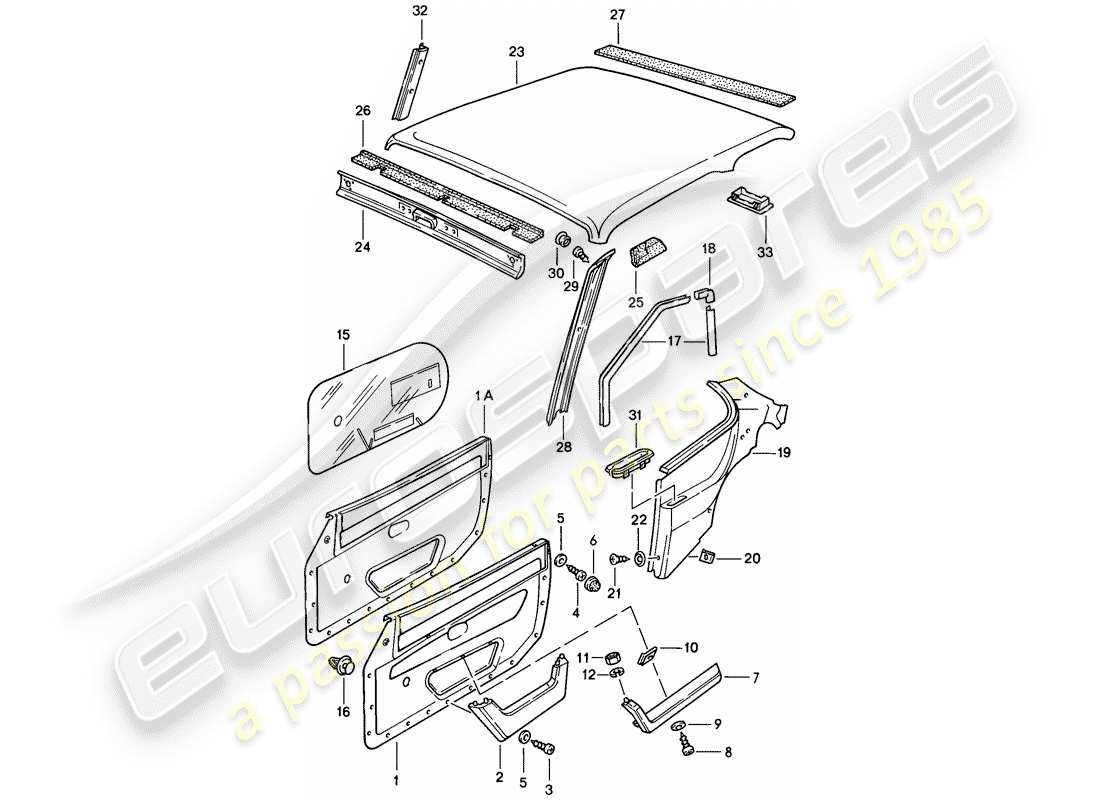 porsche 1977 (924) trims-teilediagramm