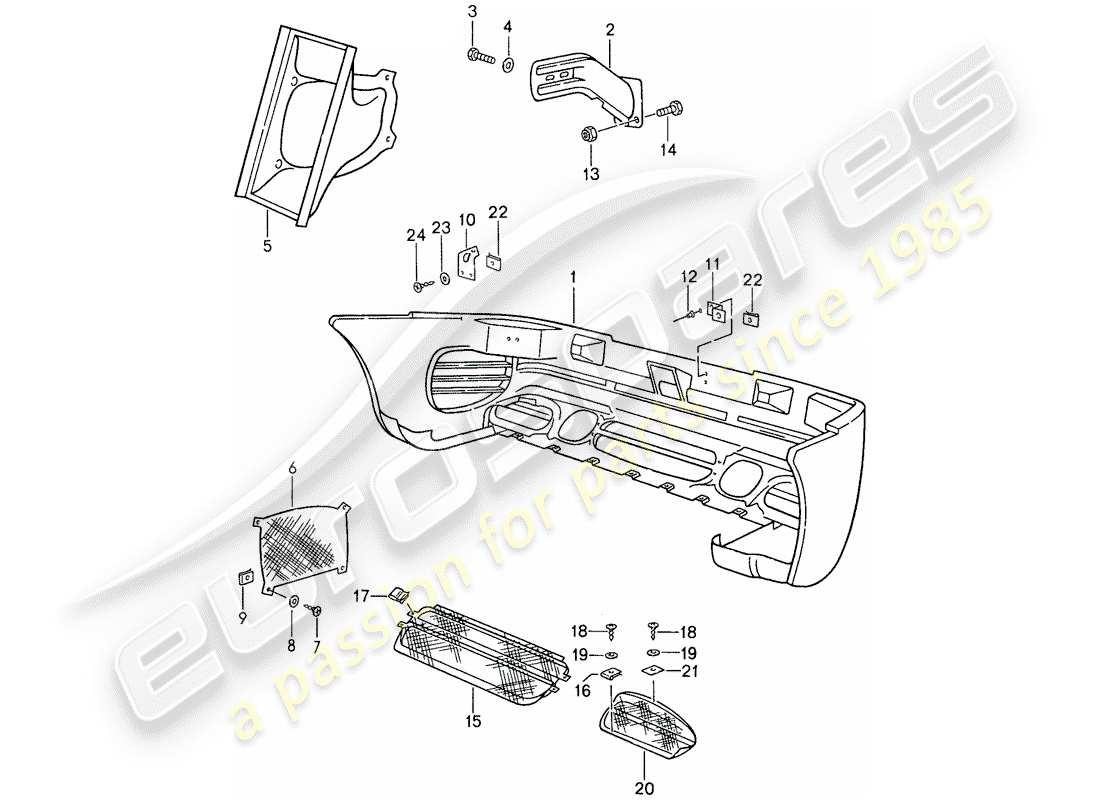 porsche 1987 (959) stoßstange ersatzteildiagramm