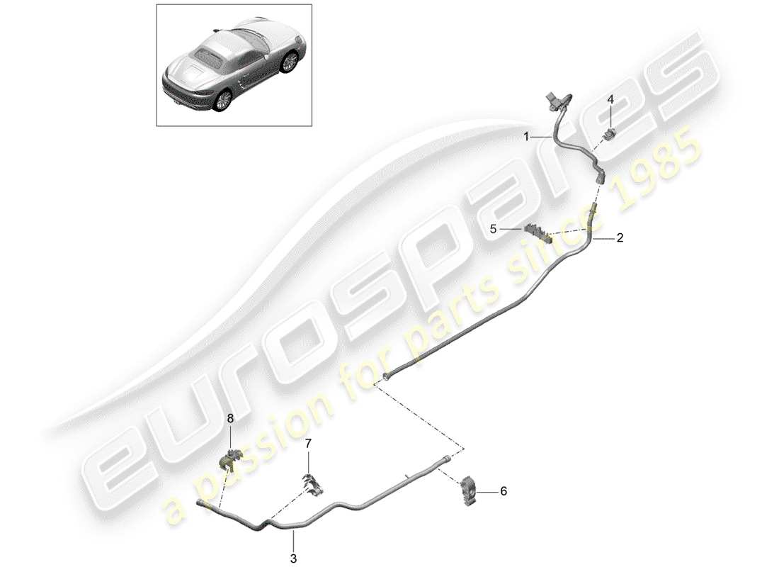 porsche 2020 (718 boxster) vakuumleitung - teilediagramm