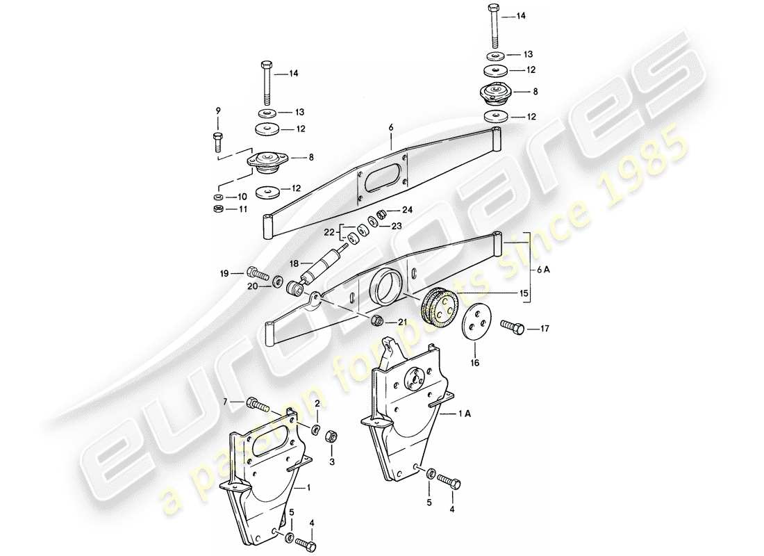 porsche 1985 (911) motoraufhängung teilediagramm
