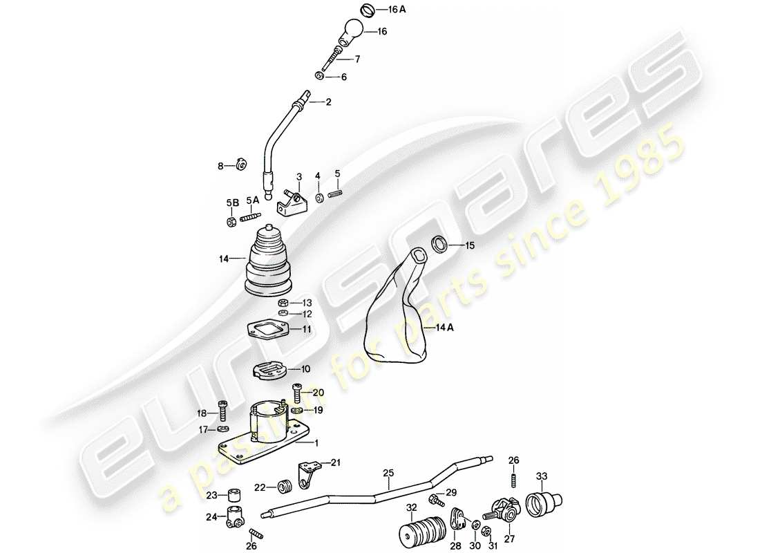 porsche 1987 (911) getriebesteuerung - d >> - mj 1988 ersatzteildiagramm