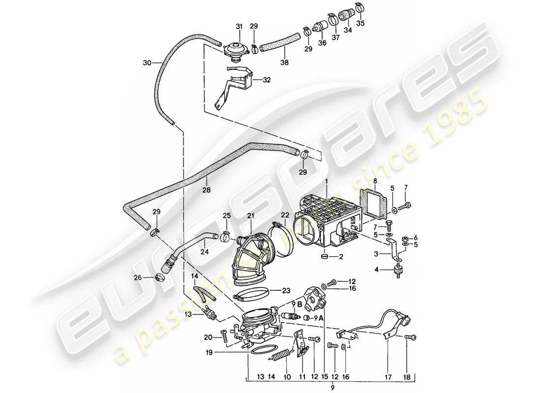 porsche 1987 (911) für - l-jetronic i ersatzteildiagramm