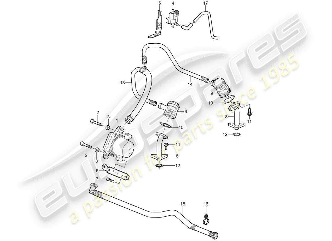 porsche 2009 997-2 turbo / gt2 lufteinspritzung ersatzteildiagramm