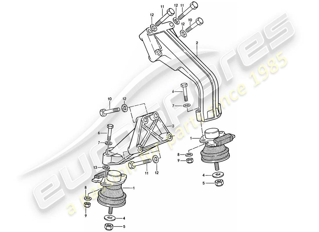 porsche 1984 (944) motoraufhängung teilediagramm