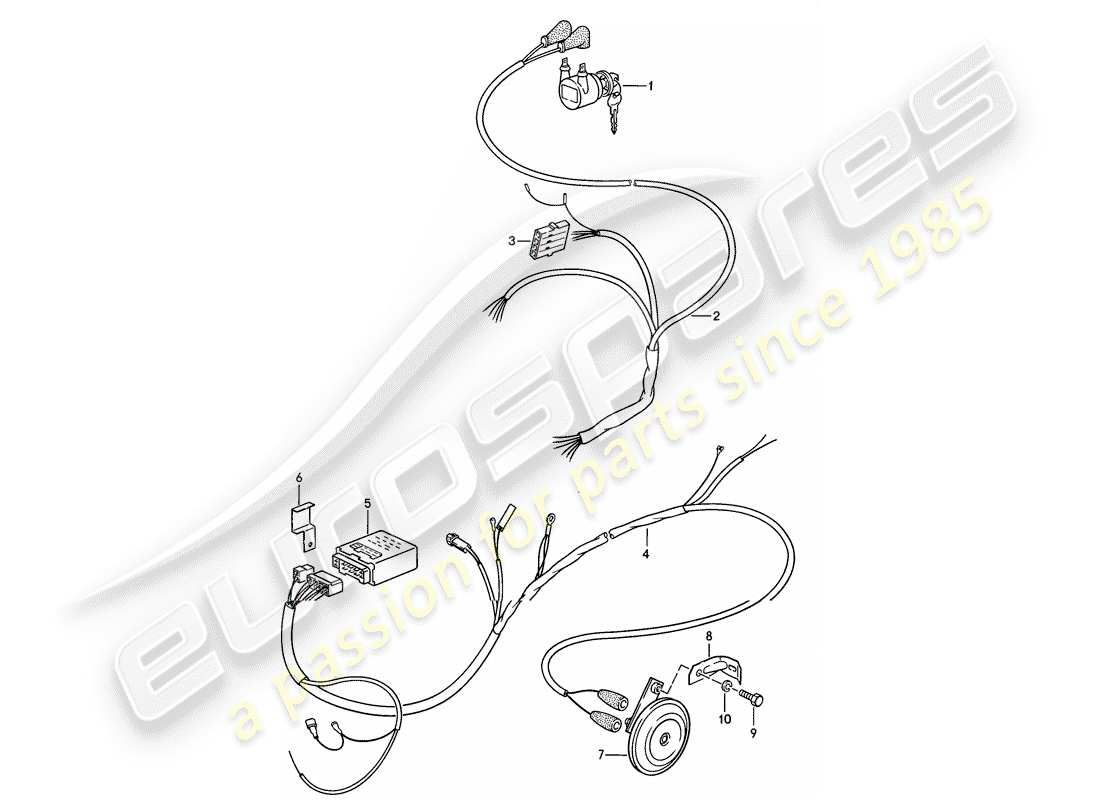 porsche 1984 (911) alarmsystem teilediagramm