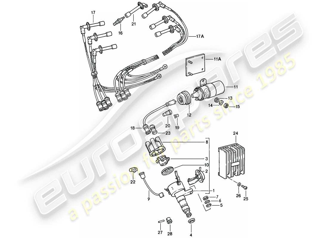porsche 1984 (911) motorelektrik 1 ersatzteildiagramm