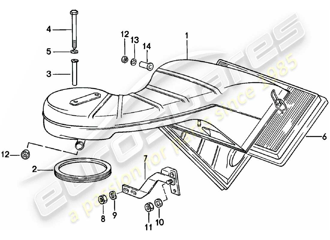 porsche 1978 (911) luftfilter - teilediagramm