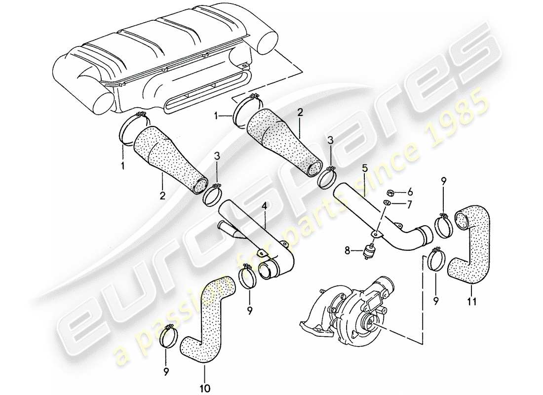 porsche 1987 (959) ansaugsystem 2 teilediagramm