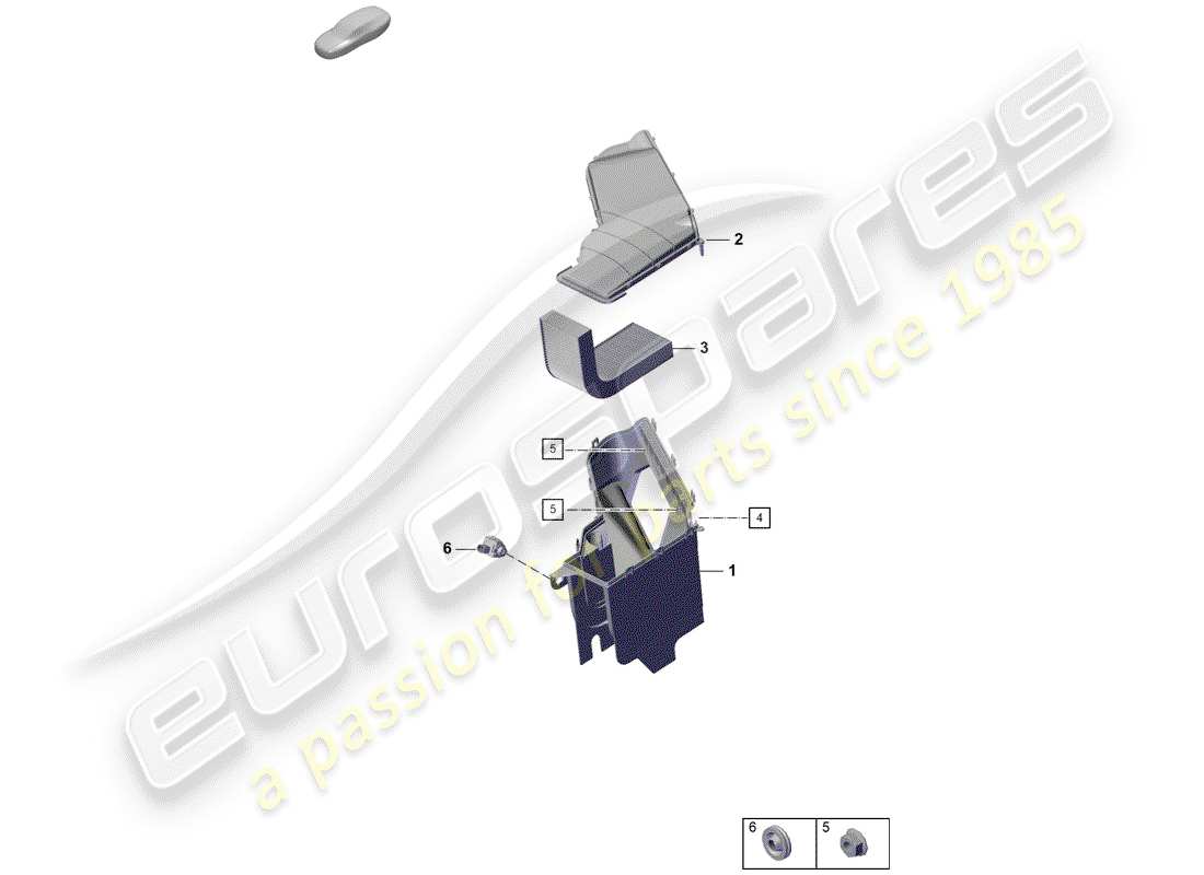 porsche 2019 (718 boxster spyder) frischluftansaugung - teilediagramm