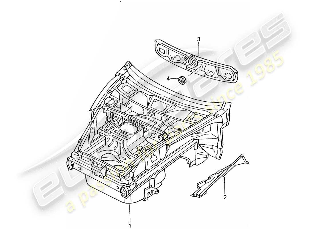 porsche 2001 (996 gt3) front end teilediagramm
