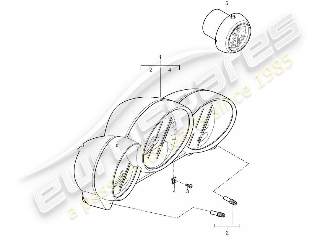 porsche 2006 (987 cayman) instrumente teilediagramm