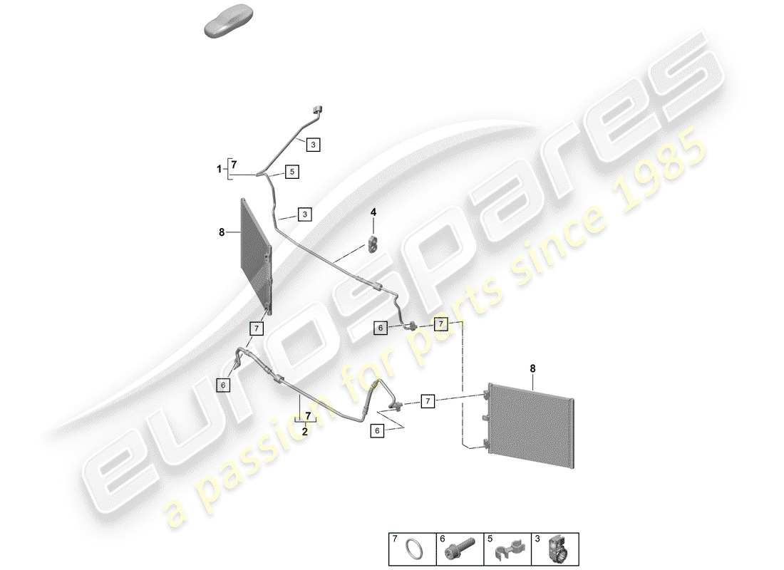 porsche 2019 (718 boxster spyder) klimaanlage teilediagramm