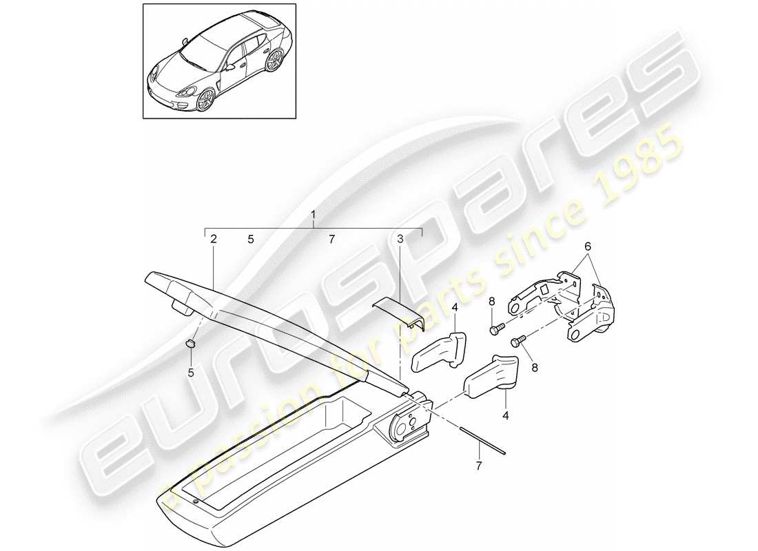porsche 2015 (panamera 970) armlehne - ersatzteildiagramm