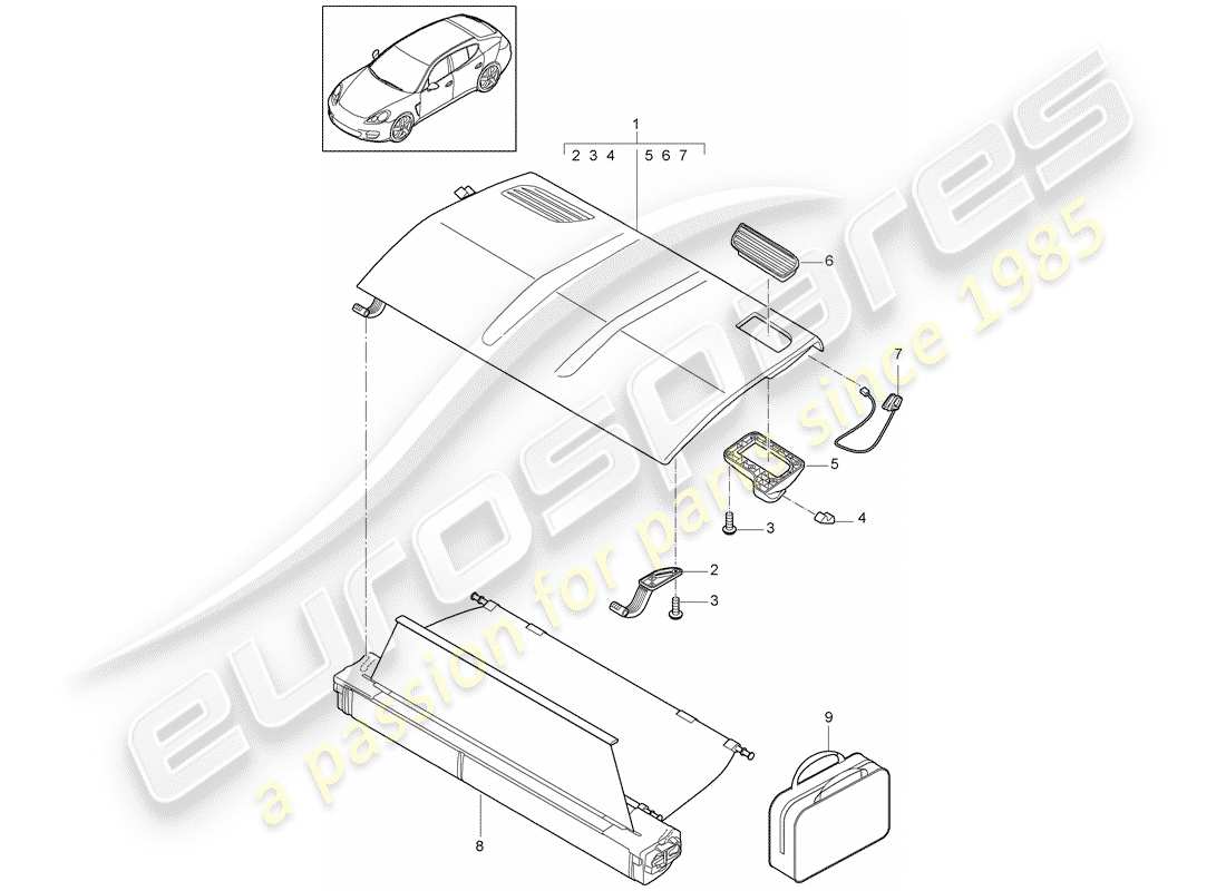porsche 2012 (panamera 970) cover-ersatzteildiagramm