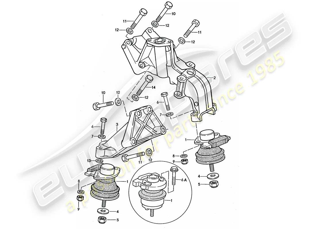 porsche 1989 (944) motoraufhängung teilediagramm