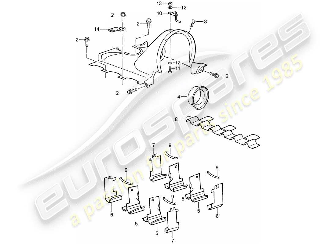porsche 1988 (959) luftkanal teilediagramm