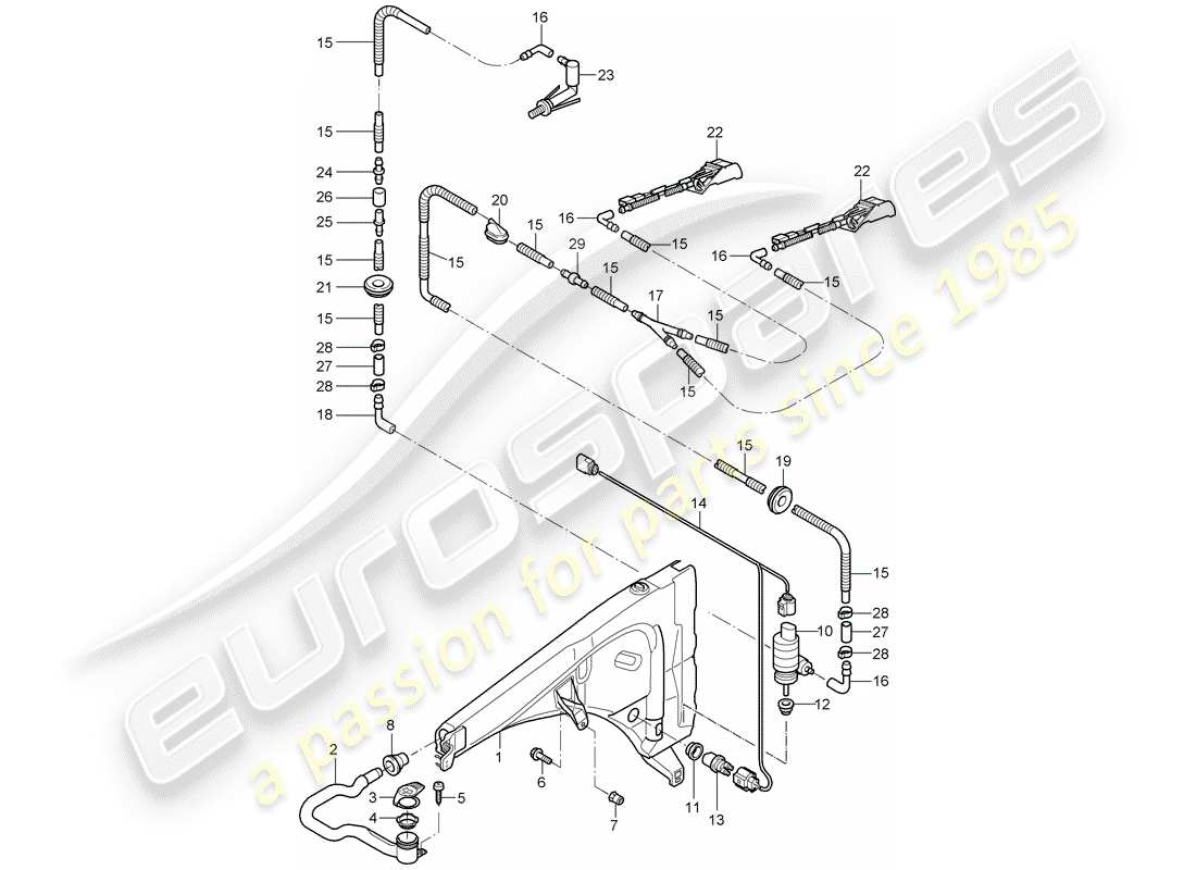 porsche 2008 (cayenne e1 9pa) scheibe - ersatzteildiagramm