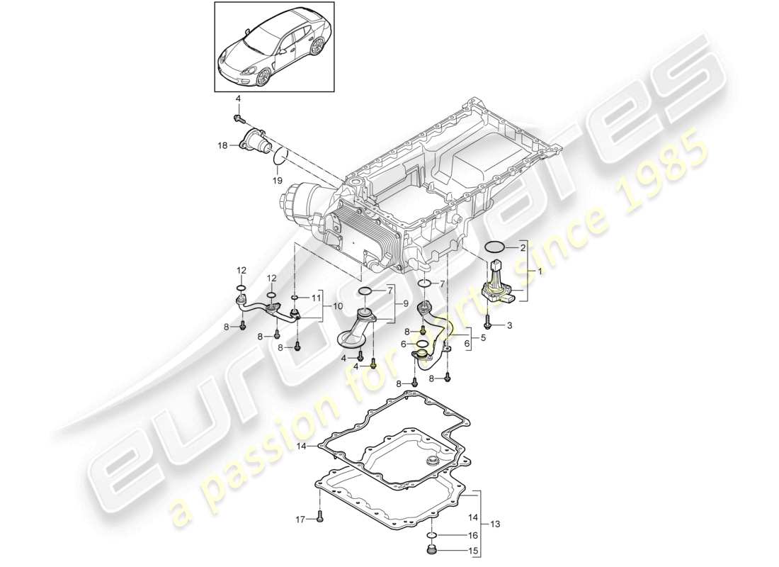 porsche 2010 (cayenne e1 9pa) ansaugkrümmer-ölwanne teilediagramm