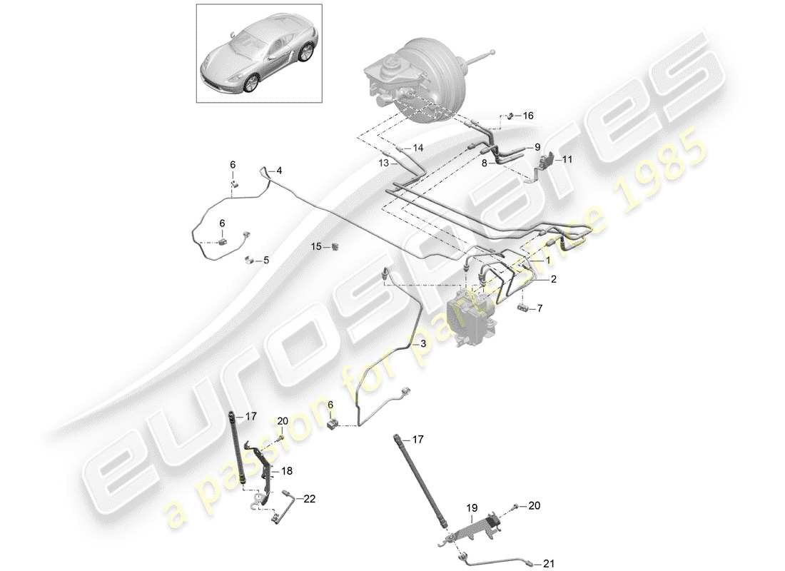 porsche 2017 (718 cayman) bremsleitung ersatzteildiagramm