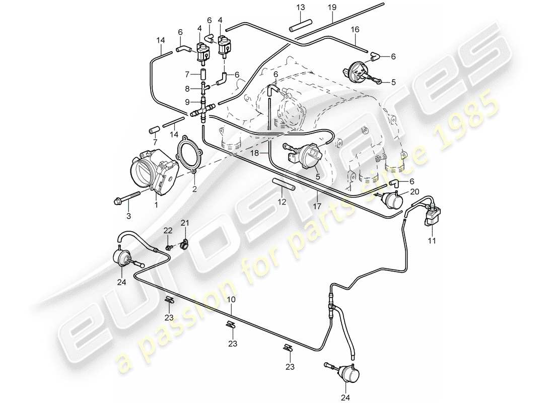 porsche 2009 (997-2 gt3) drosselklappengehäuse - teilediagramm