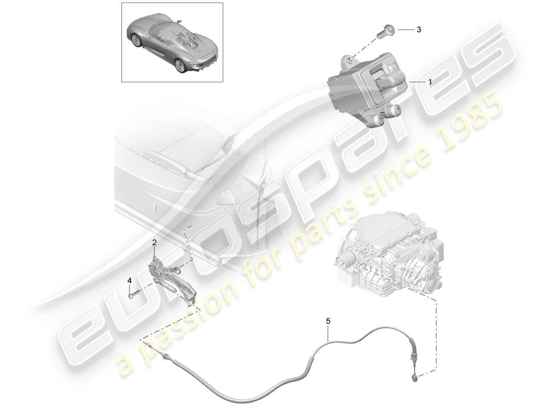porsche 2015 (918 spyder) wählhebel ersatzteildiagramm
