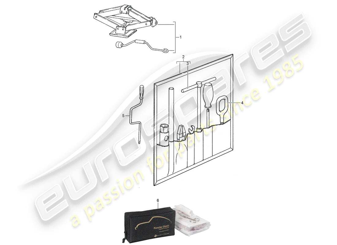 porsche 1991 (944) zubehör - werkzeug - erste-hilfe-set ersatzteildiagramm