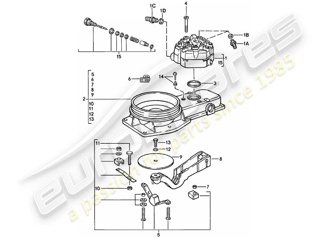 porsche 1983 (911) gemischsteuergerät teilediagramm