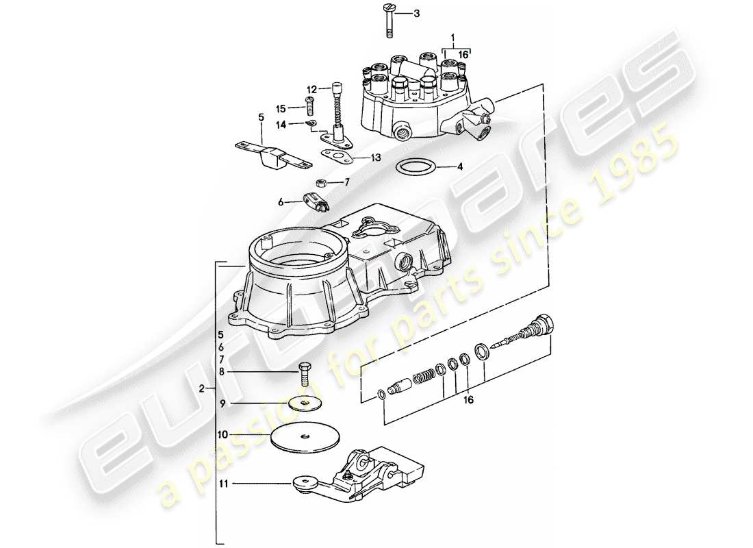 porsche 1978 (911) gemischsteuergerät teilediagramm