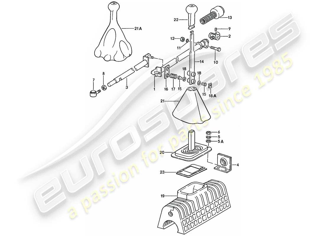 porsche 1988 (928) schaltmechanismus - für fahrzeuge mit - schaltgetriebe ersatzteildiagramm